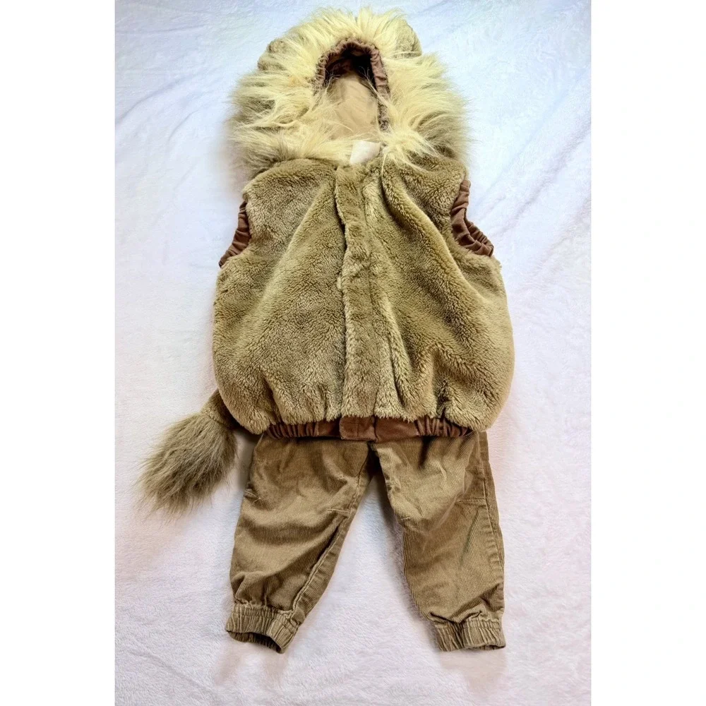Baby Lion Halloween Costume 12M Plush Faux Fur Little Me Corduroy Pants Set